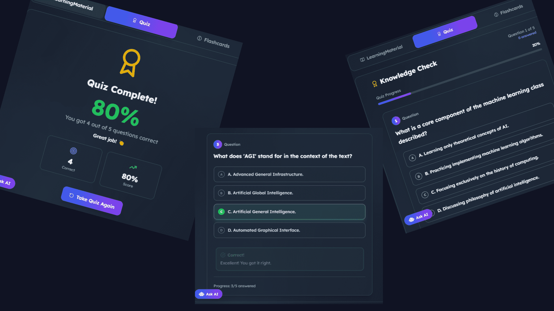 Reinforce Learning With Quizzes